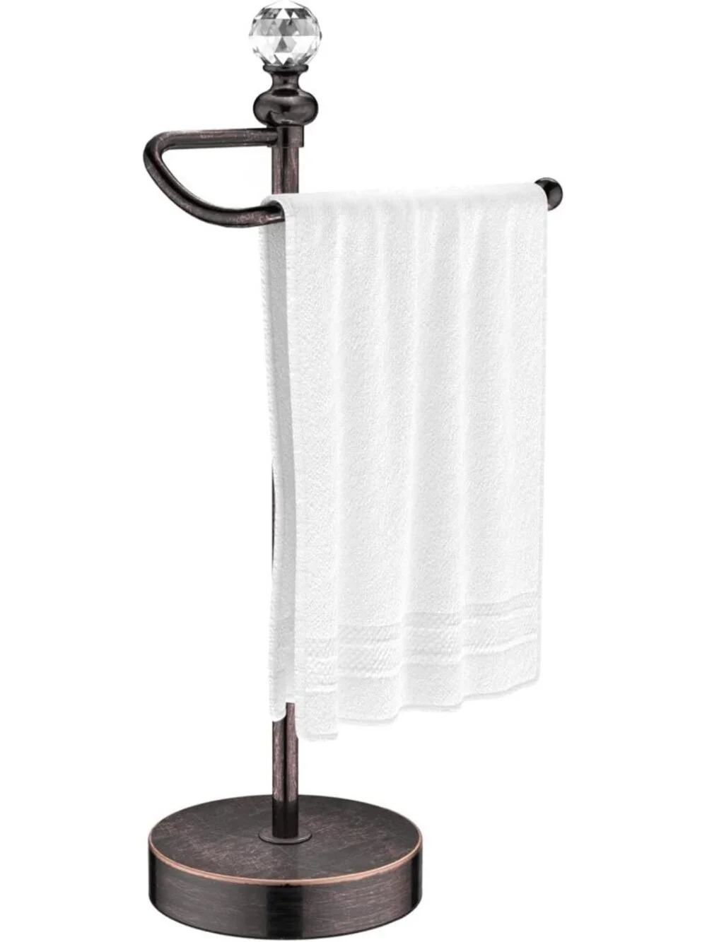 Elegant Weighted Hand Towel Holder with Crystal Ball - 15.7